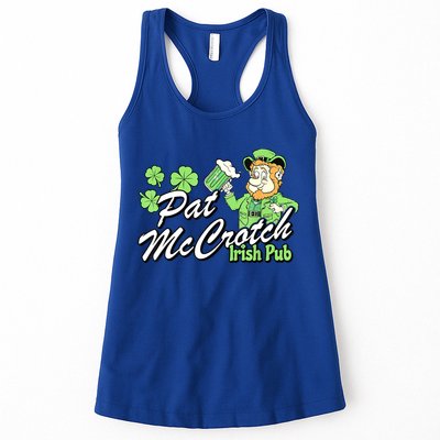 St. PattyS Day Pat Mccrotch Irish Pub Lucky Clover Womens Tank Top