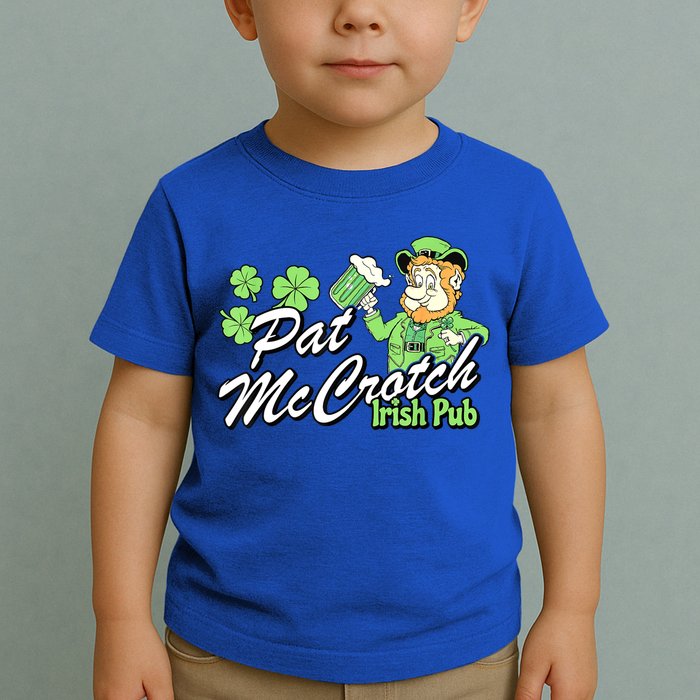 St. PattyS Day Pat Mccrotch Irish Pub Lucky Clover Toddler T-Shirt