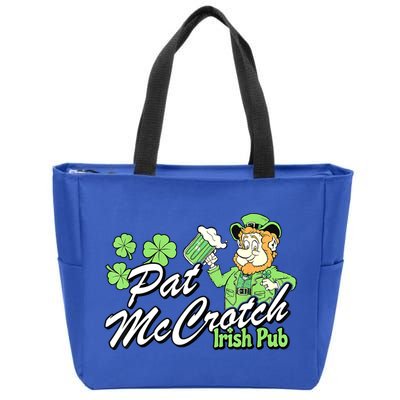 St. PattyS Day Pat Mccrotch Irish Pub Lucky Clover Zip Tote Bag
