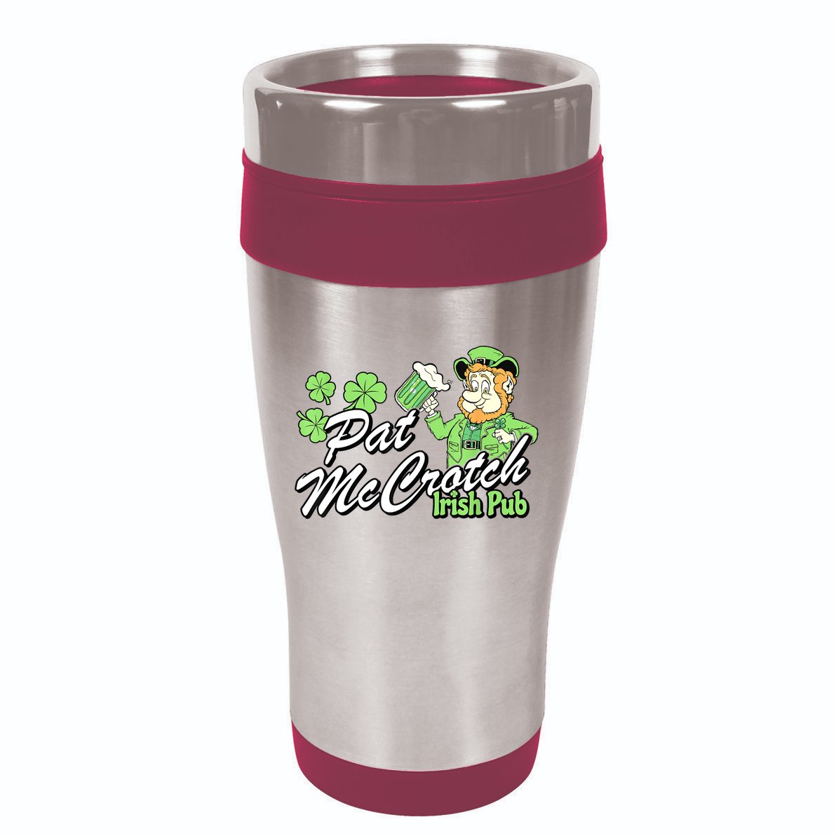 St. PattyS Day Pat Mccrotch Irish Pub Lucky Clover 16oz Travel Tumbler