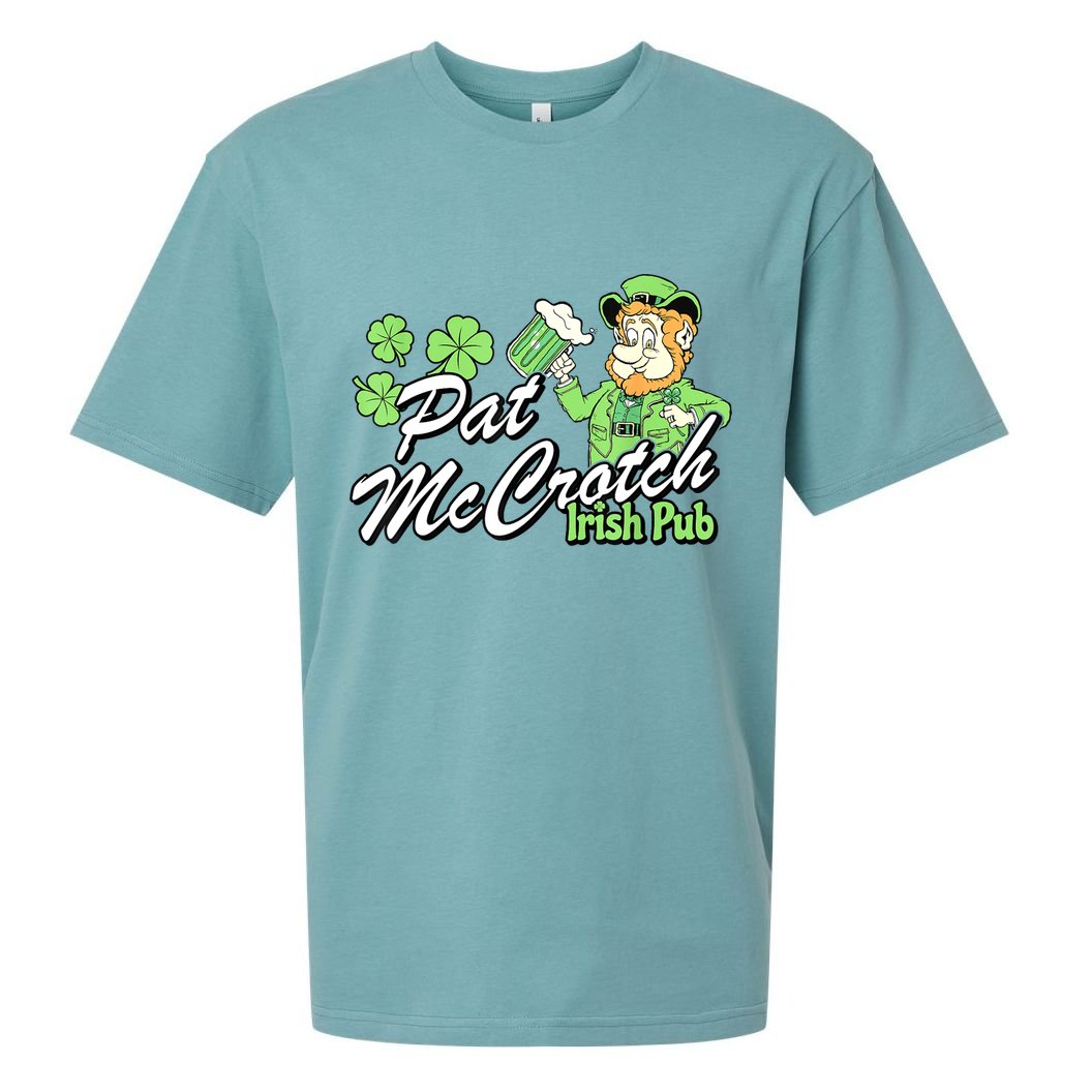 St. PattyS Day Pat Mccrotch Irish Pub Lucky Clover Sueded Cloud Jersey T-Shirt