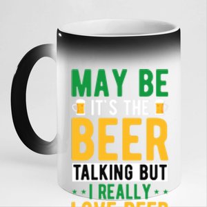 St Patricks Day Funny Gift 11oz Black Color Changing Mug