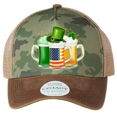 St Patricks Day Usa American Flag Beers Legacy Tie Dye Trucker Hat