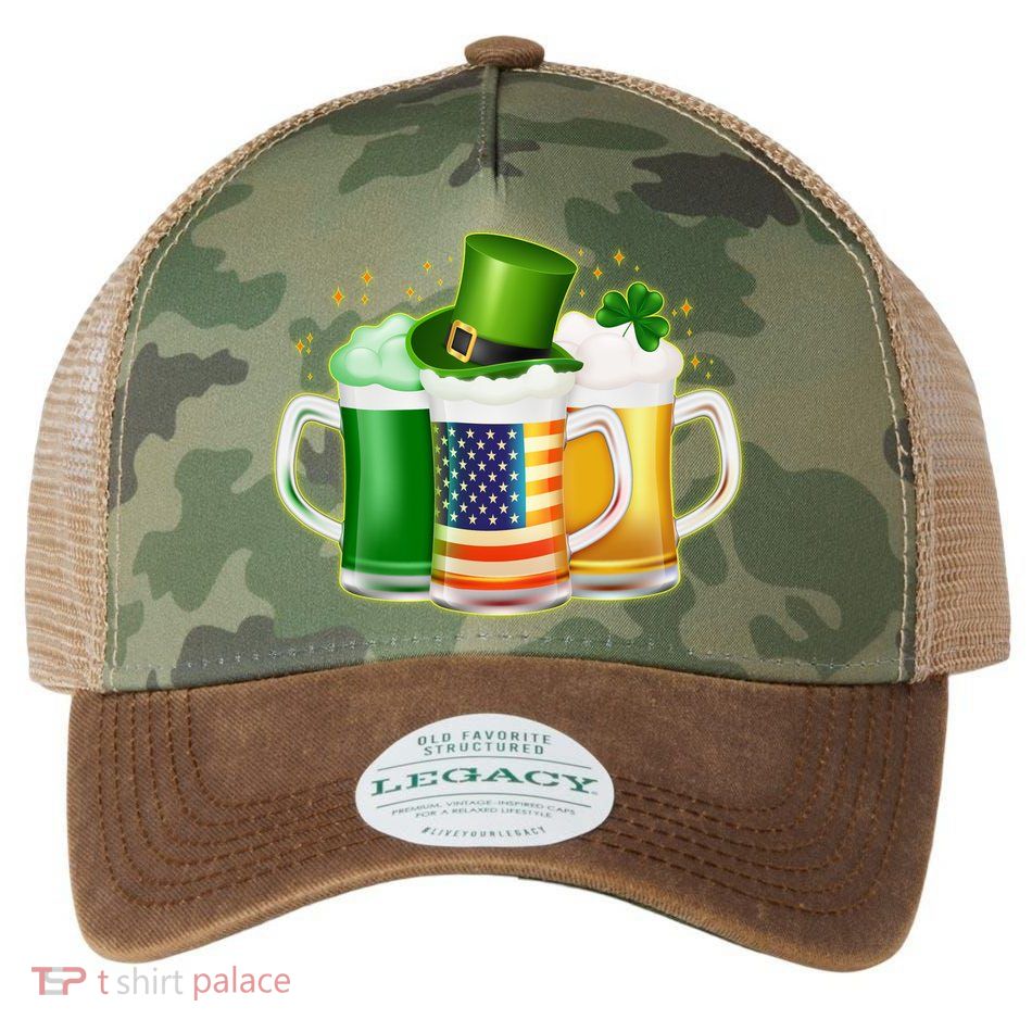 St Patricks Day Usa American Flag Beers Legacy Tie Dye Trucker Hat