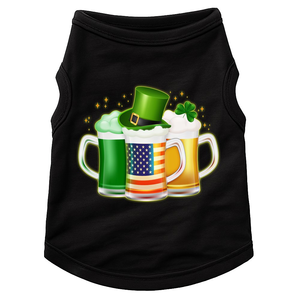 St Patricks Day Usa American Flag Beers Doggie Tank