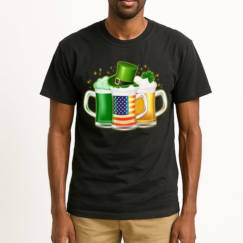St Patricks Day Usa American Flag Beers Tall T-Shirt