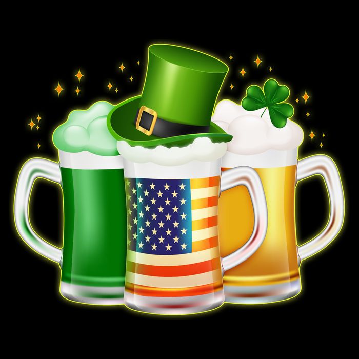 St Patricks Day Usa American Flag Beers Tall T-Shirt
