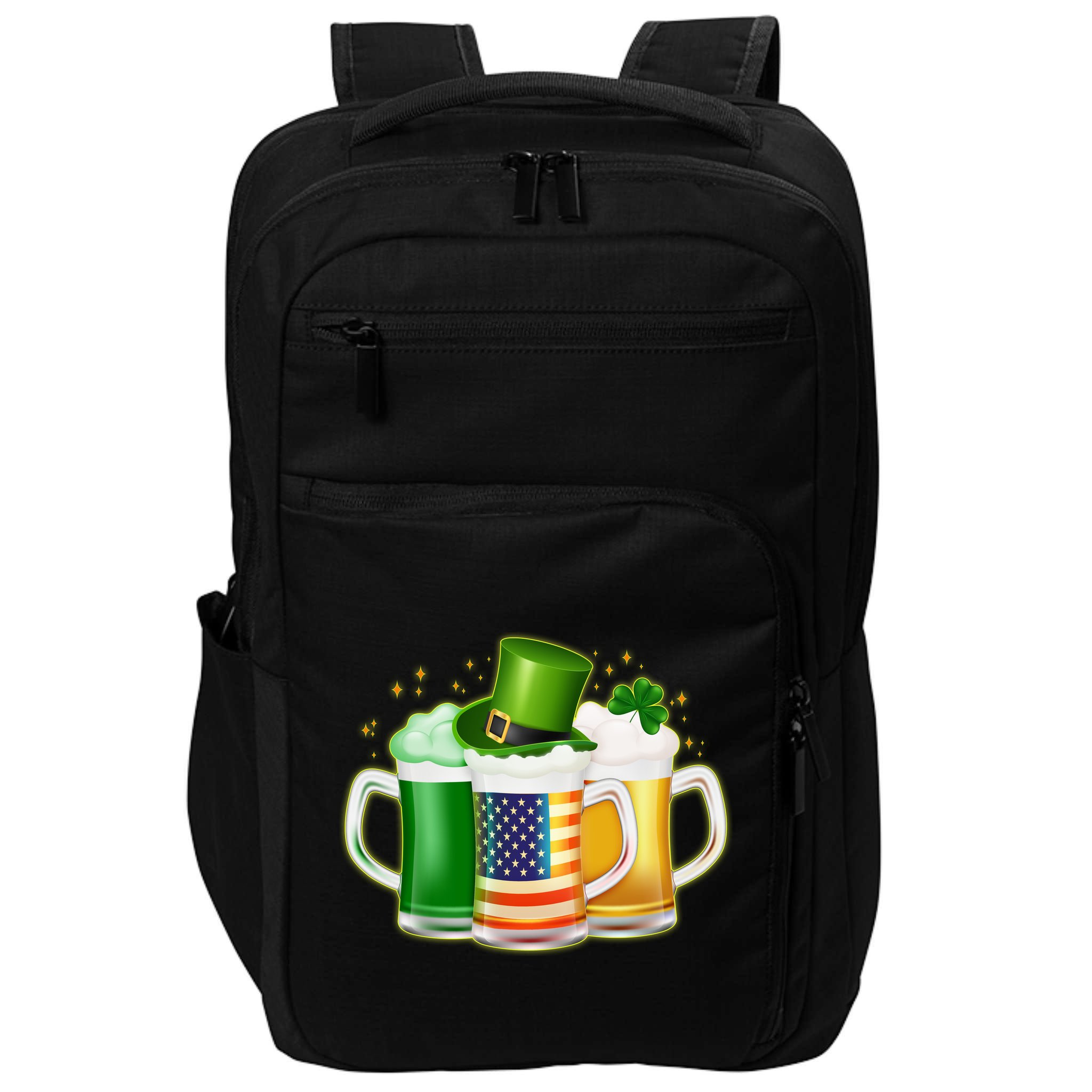 St Patricks Day Usa American Flag Beers Impact Tech Backpack