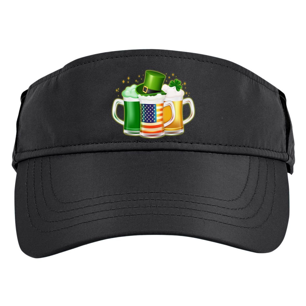 St Patricks Day Usa American Flag Beers Adult Drive Performance Visor