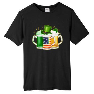 St Patricks Day Usa American Flag Beers Tall Fusion ChromaSoft Performance T-Shirt