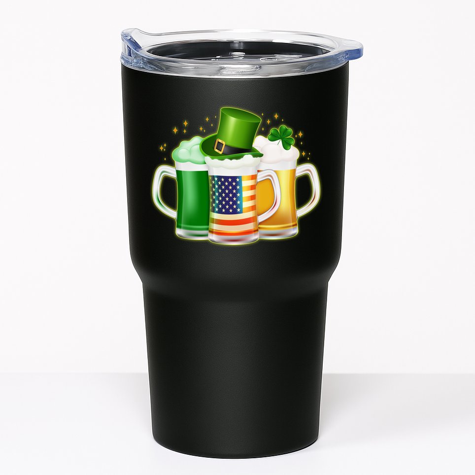 St Patricks Day Usa American Flag Beers Tumbler