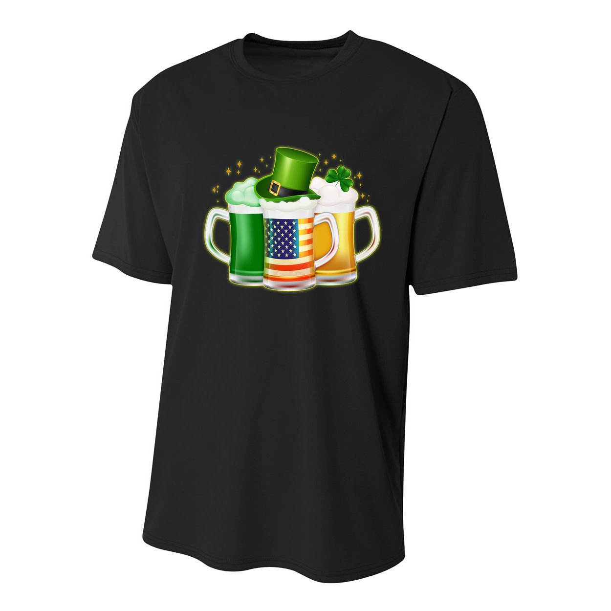 St Patricks Day Usa American Flag Beers Youth Performance Sprint T-Shirt
