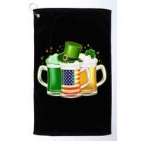 St Patricks Day Usa American Flag Beers Golf Towel