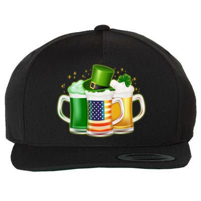 St Patricks Day Usa American Flag Beers Wool Snapback Cap