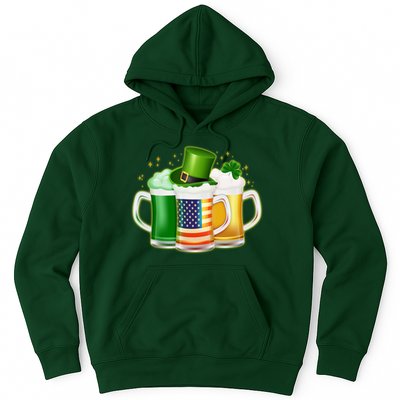 St Patricks Day Usa American Flag Beers Hoodie