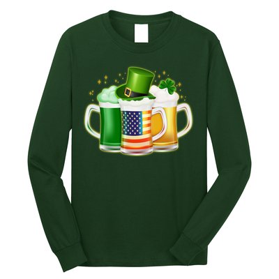 St Patricks Day Usa American Flag Beers Long Sleeve Shirt