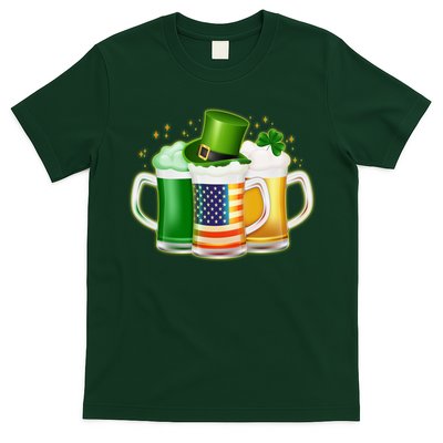 St Patricks Day Usa American Flag Beers T-Shirt