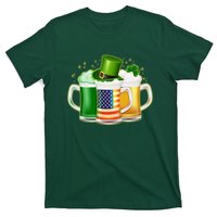 St Patricks Day Usa American Flag Beers T-Shirt