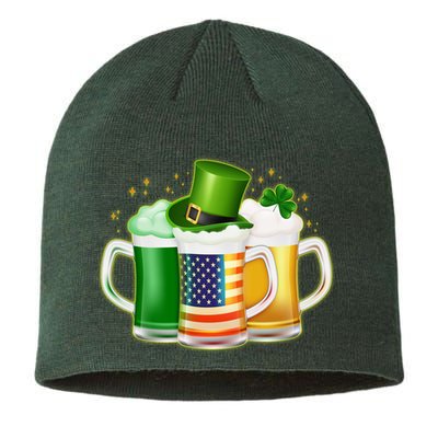 St Patricks Day Usa American Flag Beers Sustainable Beanie