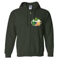 St Patricks Day Usa American Flag Beers Full Zip Hoodie