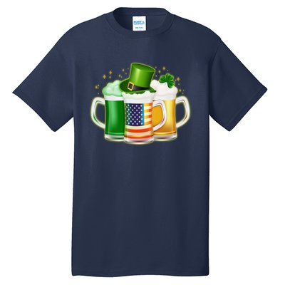 St Patricks Day Usa American Flag Beers Tall T-Shirt