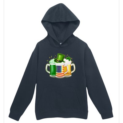 St Patricks Day Usa American Flag Beers Urban Pullover Hoodie