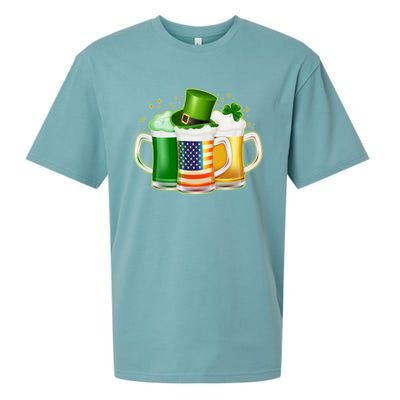 St Patricks Day Usa American Flag Beers Sueded Cloud Jersey T-Shirt