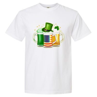 St Patricks Day Usa American Flag Beers Garment-Dyed Heavyweight T-Shirt