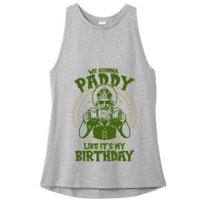 St Patricks Day We Gonna Paddy Like Its My Birthday Ladies PosiCharge Tri-Blend Wicking Tank