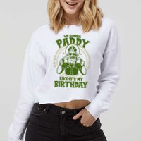 St Patricks Day We Gonna Paddy Like Its My Birthday Cropped Pullover Crew
