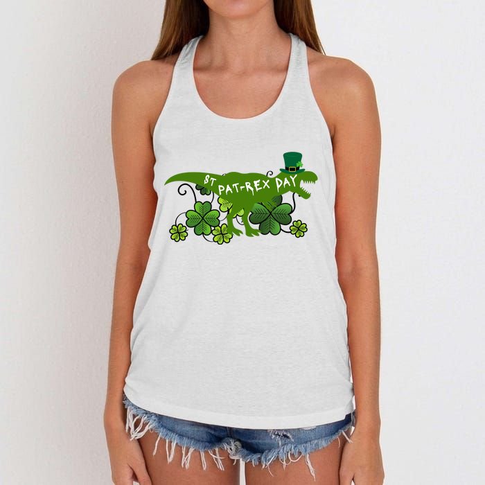 St Patrex Day Funny St Patricks Day Women's Knotted Racerback Tank