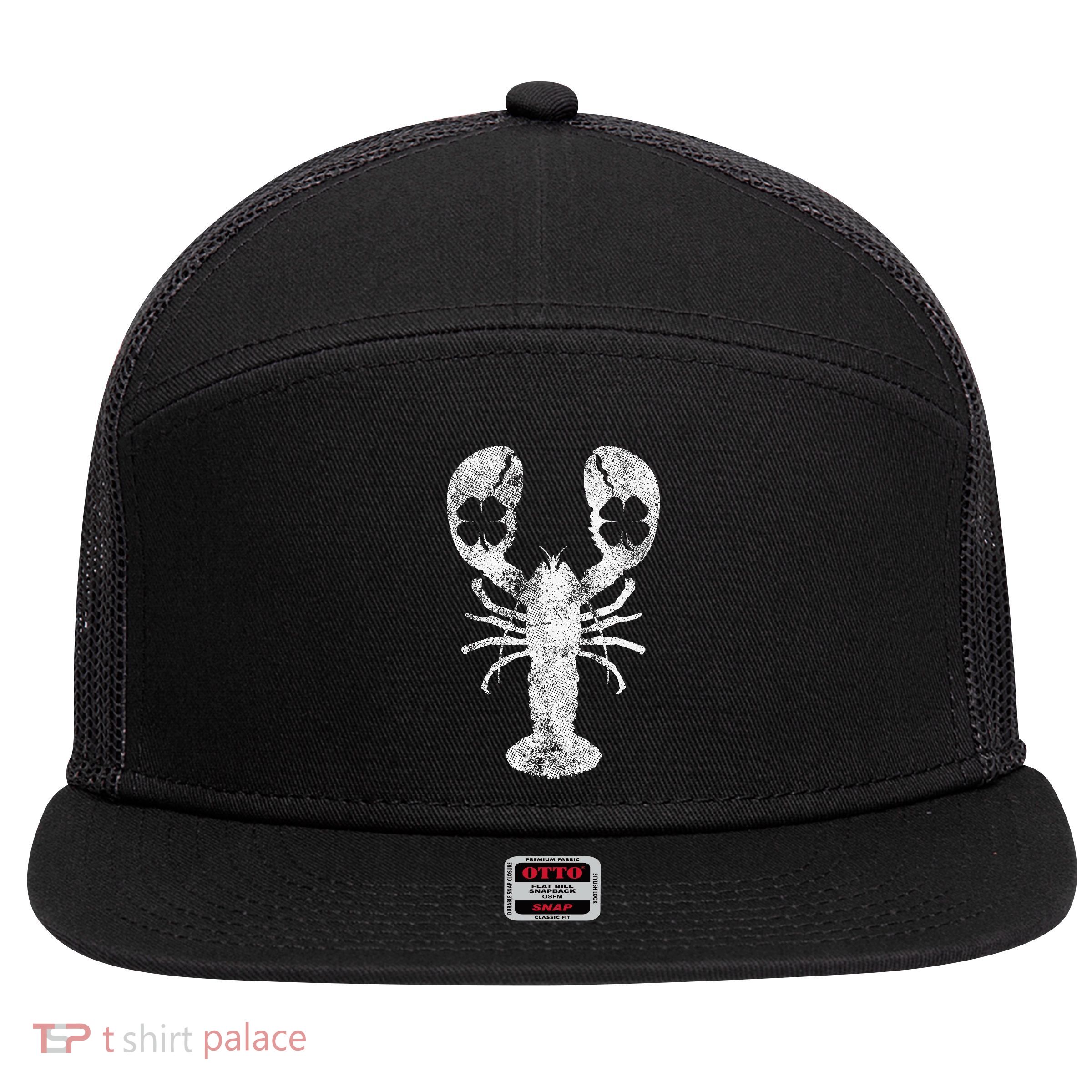 St. Patrick's Day Shamrock Lobster Irish Green Saint Paddy's 7 Panel Mesh Trucker Snapback Hat
