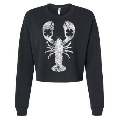 St. Patrick's Day Shamrock Lobster Irish Green Saint Paddy's Cropped Pullover Crew