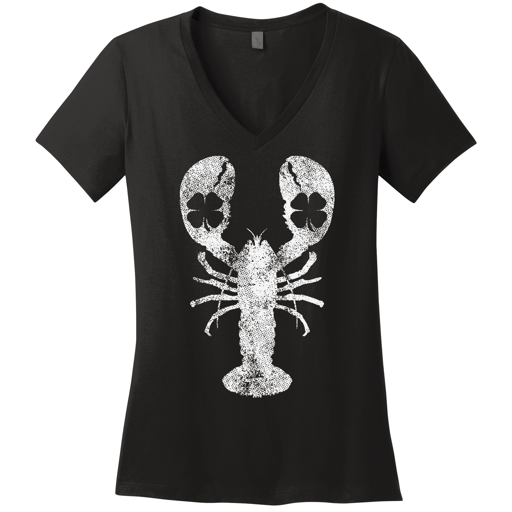 St. Patrick's Day Shamrock Lobster Irish Green Saint Paddy's Women's V-Neck T-Shirt