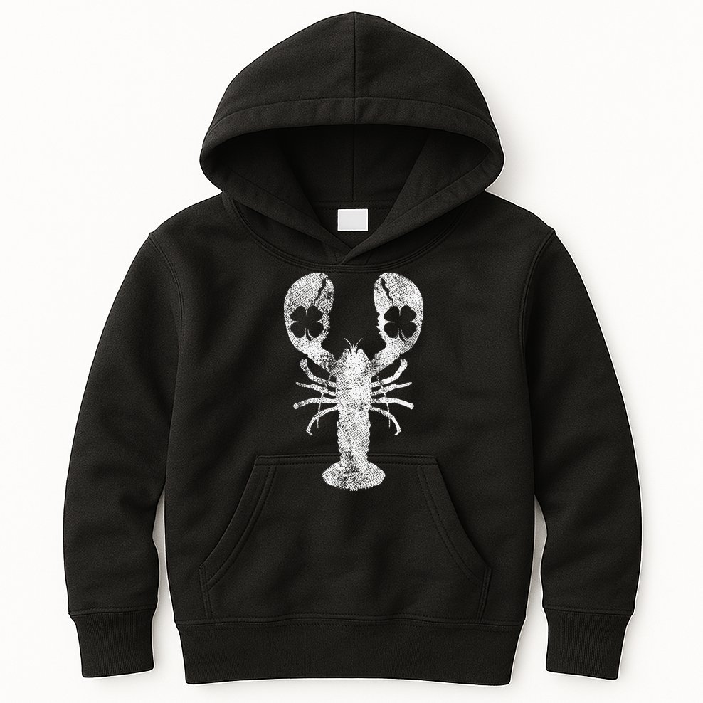 St. Patrick's Day Shamrock Lobster Irish Green Saint Paddy's Kids Hoodie
