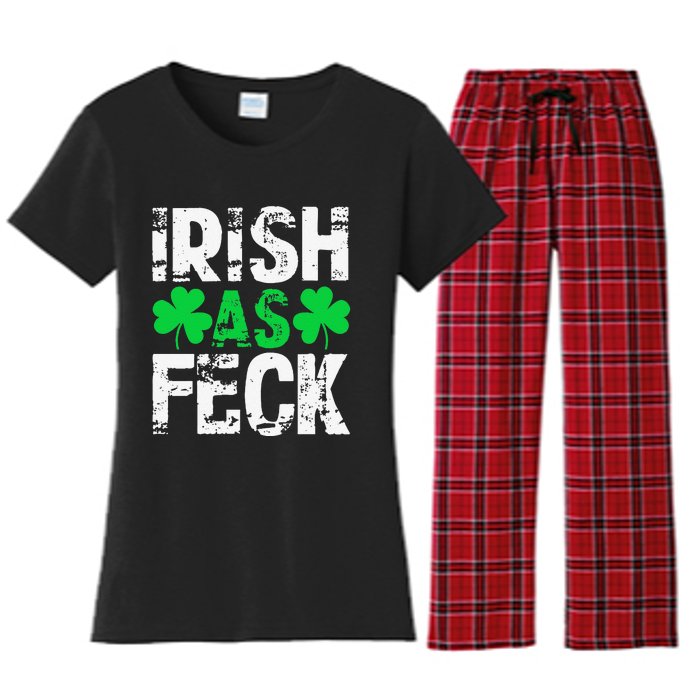 Saint Patrick's Day Lucky Irish As Feck Funny Women's Flannel Pajama Set