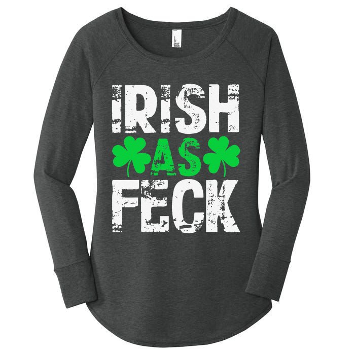 Saint Patrick's Day Lucky Irish As Feck Funny Women's Perfect Tri Tunic Long Sleeve Shirt