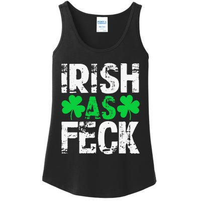 Saint Patrick's Day Lucky Irish As Feck Funny Ladies Essential Tank