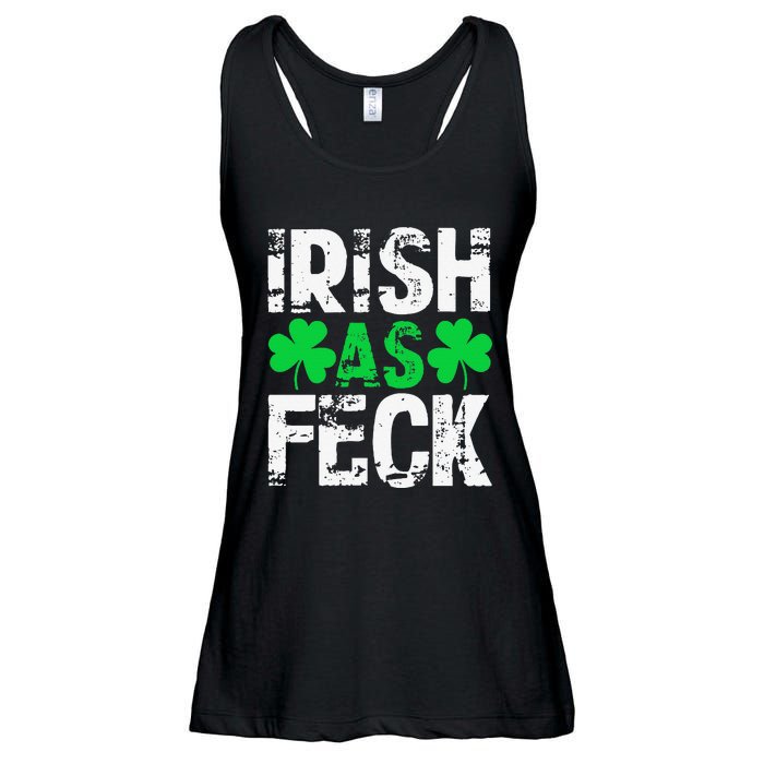 Saint Patrick's Day Lucky Irish As Feck Funny Ladies Essential Flowy Tank