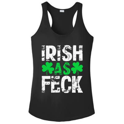 Saint Patrick's Day Lucky Irish As Feck Funny Ladies PosiCharge Competitor Racerback Tank