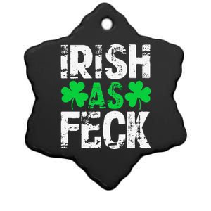 Saint Patrick's Day Lucky Irish As Feck Funny Ceramic Star Ornament