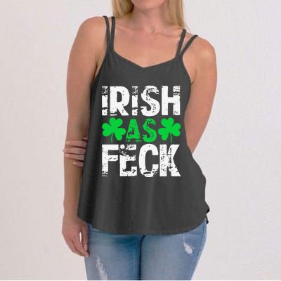 Saint Patrick's Day Lucky Irish As Feck Funny Women's Strappy Tank