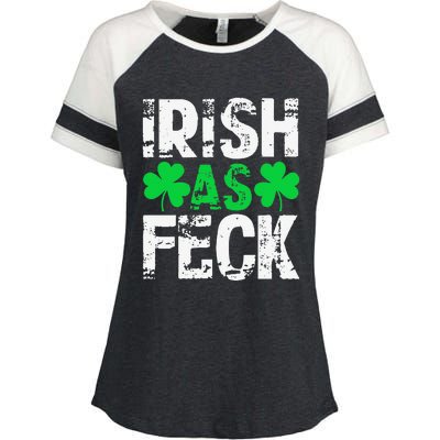 Saint Patrick's Day Lucky Irish As Feck Funny Enza Ladies Jersey Colorblock Tee