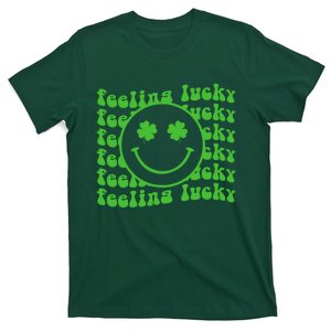 St. Patrick's Day Smiley Face Clover Feeling Lucky T-Shirt