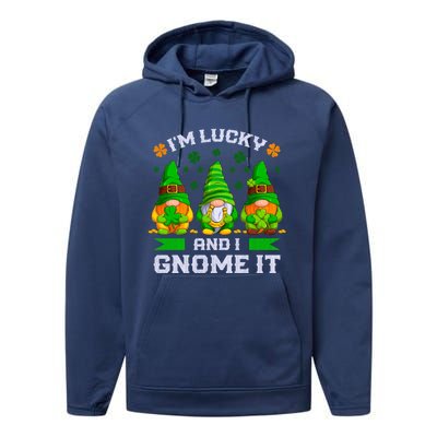 St Patrick's Day Irish Gnomes Funny Saying Gift Performance Fleece Hoodie