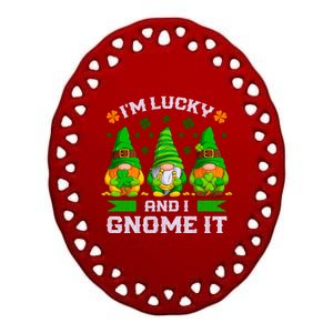 St Patrick's Day Irish Gnomes Funny Saying Gift Ceramic Oval Ornament