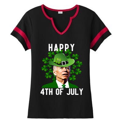 Funny Leprechaun St Patricks Day, Joe Biden Happy 4th Of July, Biden St Patricks Day Ladies Halftime Notch Neck Tee