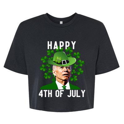 Funny Leprechaun St Patricks Day, Joe Biden Happy 4th Of July, Biden St Patricks Day Bella+Canvas Jersey Crop Tee