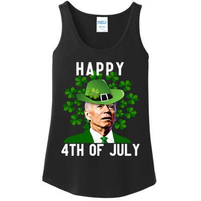 Funny Leprechaun St Patricks Day, Joe Biden Happy 4th Of July, Biden St Patricks Day Ladies Essential Tank