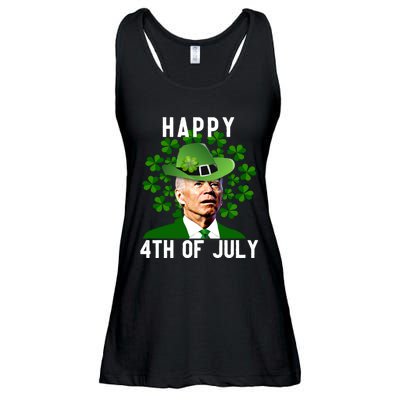 Funny Leprechaun St Patricks Day, Joe Biden Happy 4th Of July, Biden St Patricks Day Ladies Essential Flowy Tank